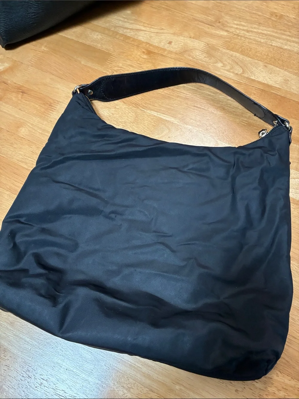 kate spade Black Nylon Shoulder Bag with Leather Strap